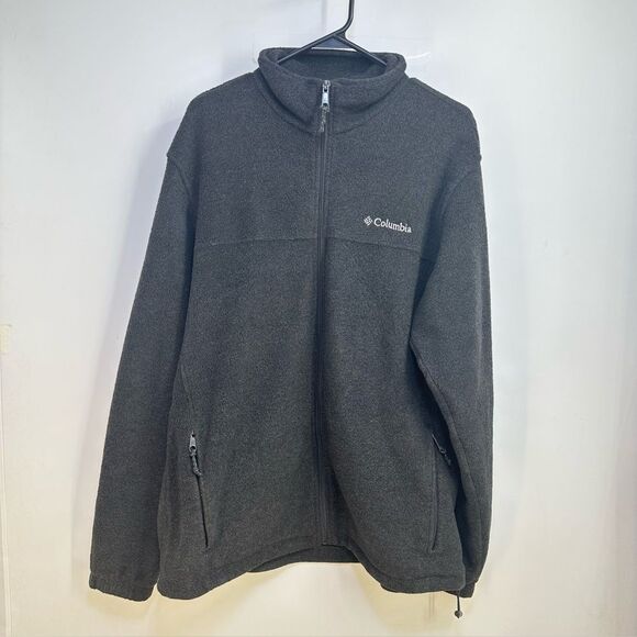 Columbia Size L Mens Gray Fleece Zip Up Jacket - Picture 1 of 11